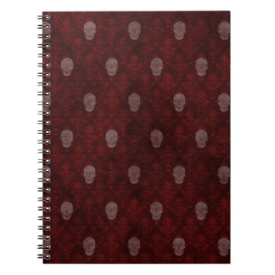 Falling Viktorianisch Skulls Red Notizblock