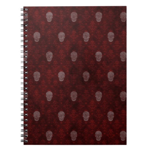 Falling Viktorianisch Skulls Red Notizblock (Vorderseite)