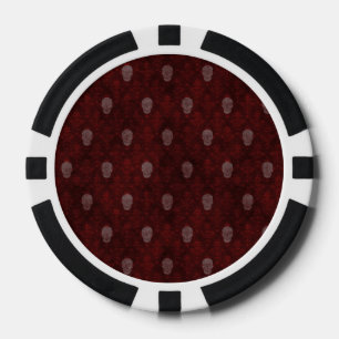 Falling Viktorianisch Skulls Red Pokerchips