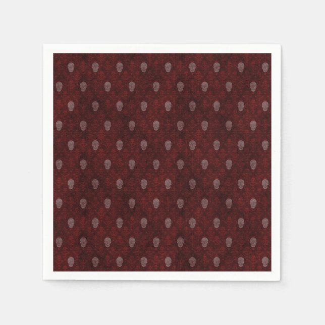 Falling Viktorianisch Skulls Red Serviette (Vorderseite)