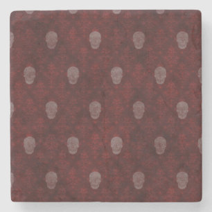 Falling Viktorianisch Skulls Red Steinuntersetzer