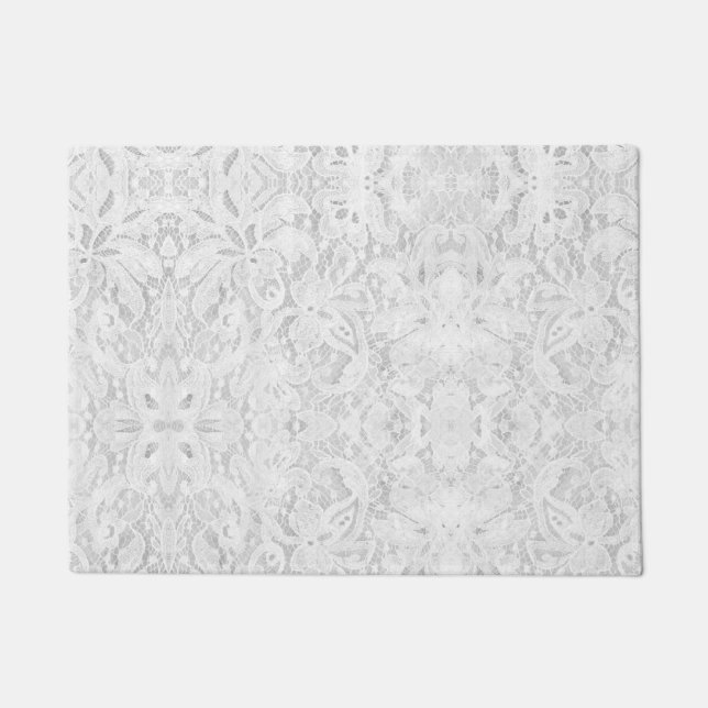 Falling White Lace Fußmatte (Vorderseite)
