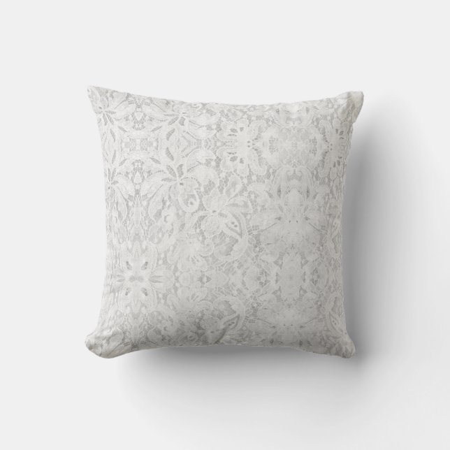 Falling White Lace Kissen (Vorderseite)