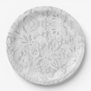 Falling White Lace Pappteller