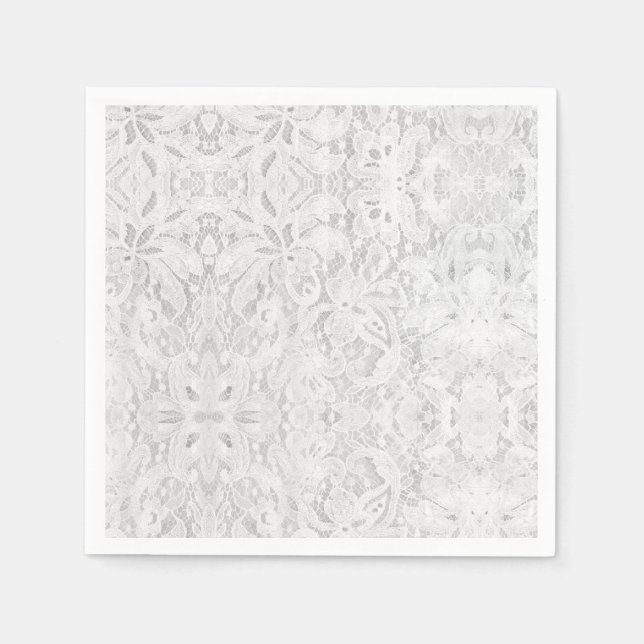 Falling White Lace Serviette (Vorderseite)