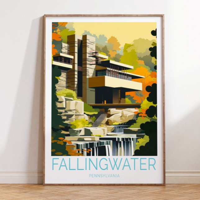 Fallingwater Travel Poster, Pennsylvania Poster (Von Creator hochgeladen)