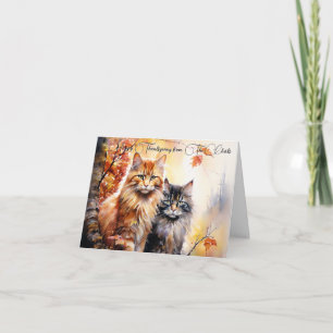 Fallkatzen personalisierter Erntedank Gruß Karte