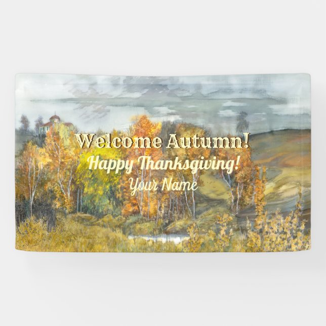 Falllandschaften Aquarellbanner Banner (Horizontal)