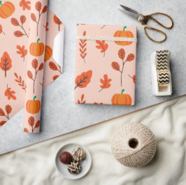 Fallleaf Nahtloses Wrapping Papier mit Niedlicher  Geschenkpapier