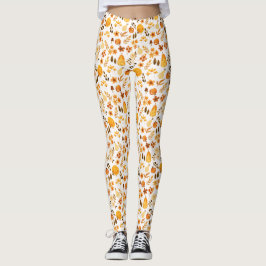 Fallmuster mit Kürpen, Blätter: Herbsteleganz Leggings