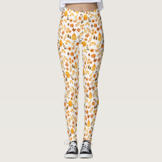 Fallmuster mit Kürpen, Blätter: Herbsteleganz Leggings