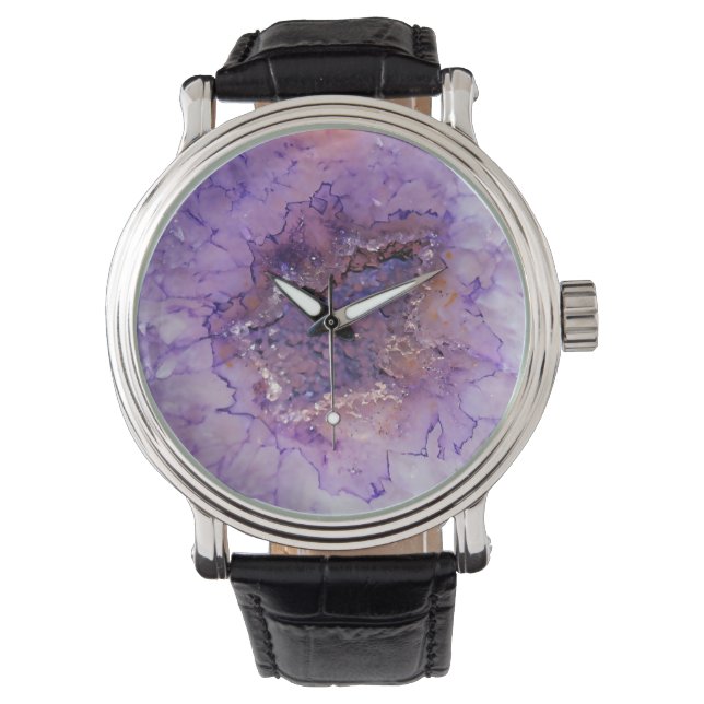 Falln Amethyst Geode Armbanduhr (Vorderseite)