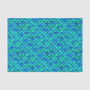 Falln Aqua-Blau-Skalen Seidenpapier