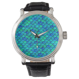Falln Aqua Blue Scales Armbanduhr