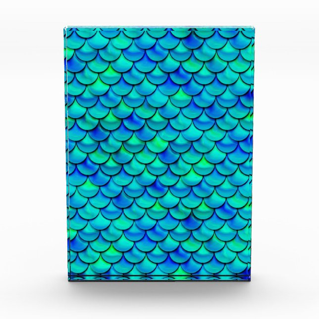 Falln Aqua Blue Scales Fotoblock (Vorderseite)