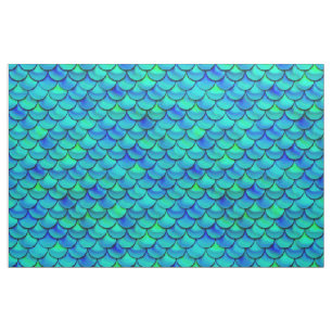 Falln Aqua Blue Scales Stoff