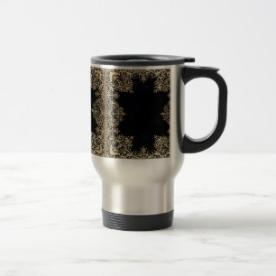 Falln Black and Gold Filigree Reisebecher