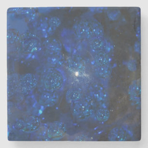 Falln blaue Glasblasen Steinuntersetzer