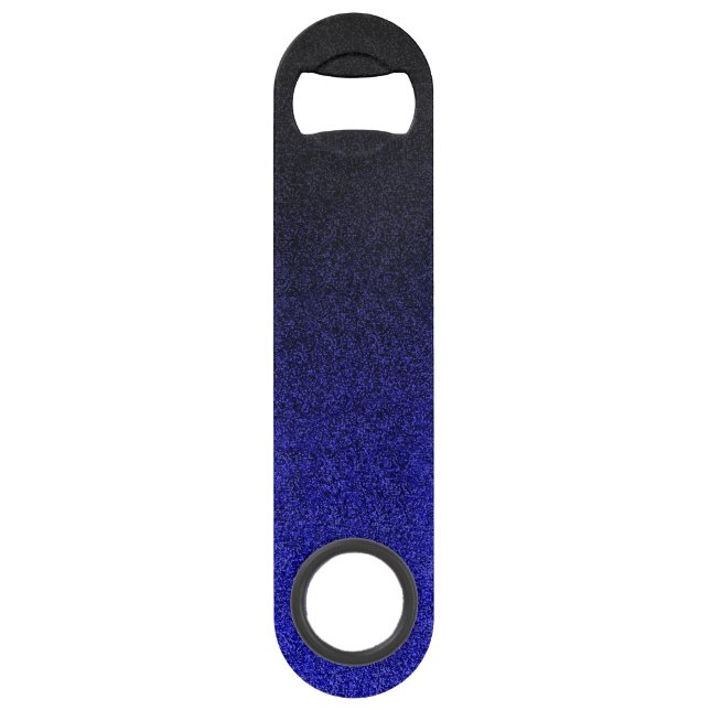 Falln blaue u. schwarze Glitzer-Steigung Speedflaschenöffner (Vorderseite)