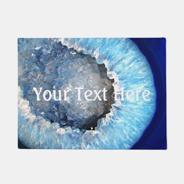 Falln blaues KristallGeode Fußmatte (Vorderseite)