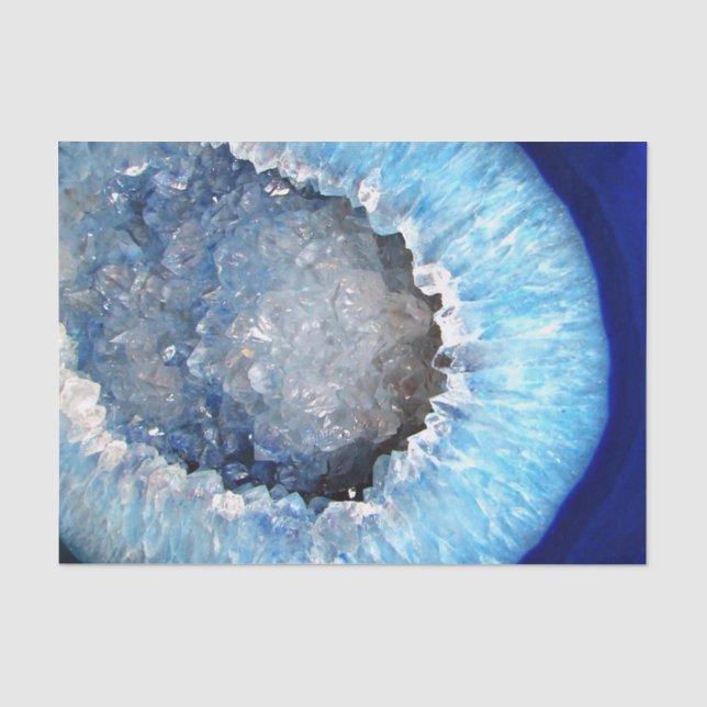 Falln blaues KristallGeode Seidenpapier (Vorderseite)