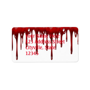 Falln Blood Tropfen White Adressaufkleber