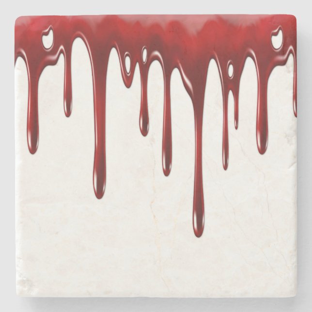 Falln Blood Tropfen White Steinuntersetzer (Vorderseite)