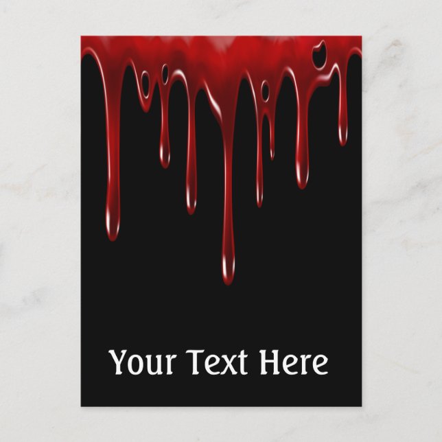 Falln Blood Tropfens Black Postkarte (Vorderseite)