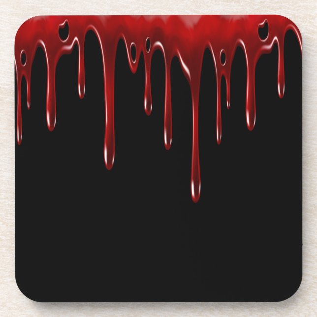 Falln Blood Tropfens Black Untersetzer (Vorderseite)