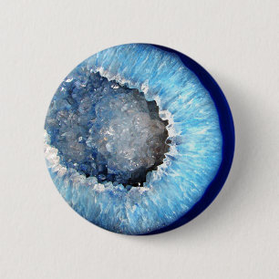 Falln Blue Crystal Geode Button