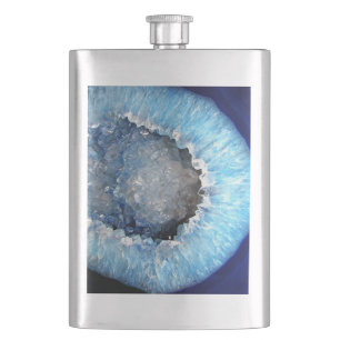 Falln Blue Crystal Geode Flachmann