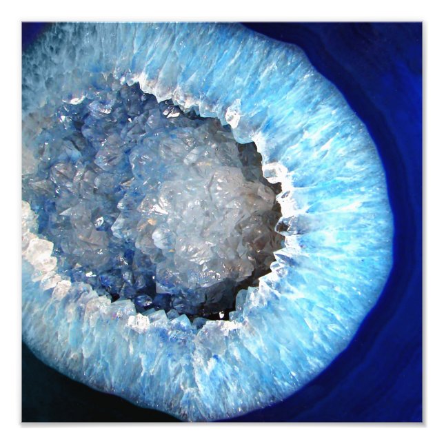 Falln Blue Crystal Geode Fotodruck (Vorne)