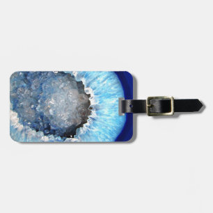 Falln Blue Crystal Geode Gepäckanhänger
