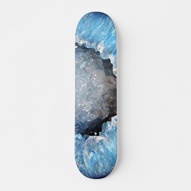 Falln Blue Crystal Geode Skateboard (Vorne)