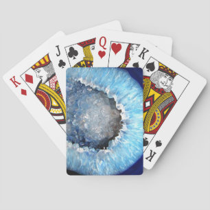Falln Blue Crystal Geode Spielkarten