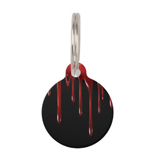Falln Blut-Tropfen-Schwarzes Tiernamensmarke