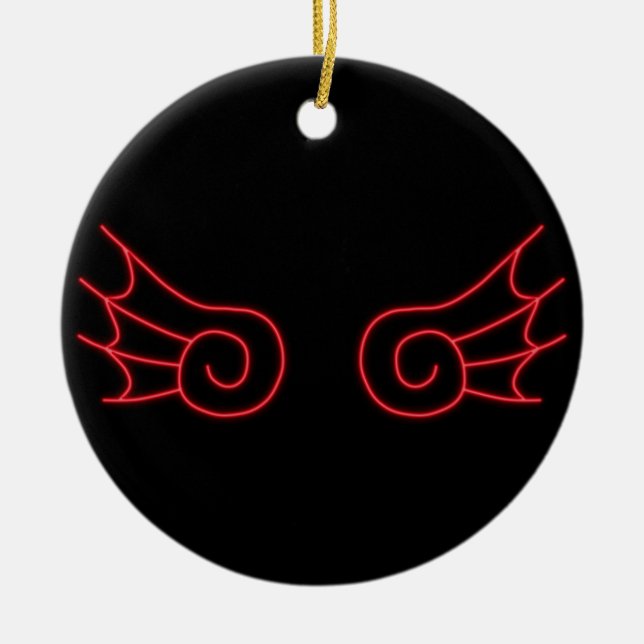 Falln Chibi Demon Wings Keramik Ornament (Vorne)