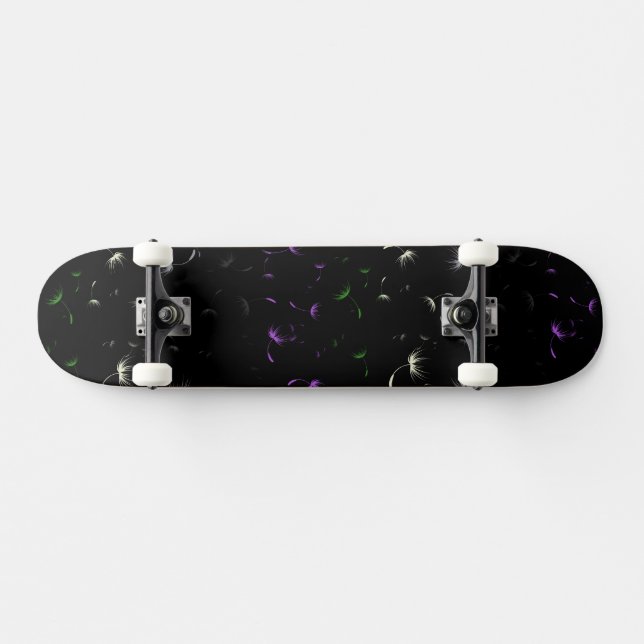 Falln Dandelion Seeds Genderqueer Pride Skateboard (Horizontal)