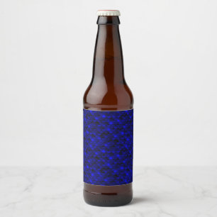 Falln Dark Blue Mermaid Scales Bierflaschenetikett
