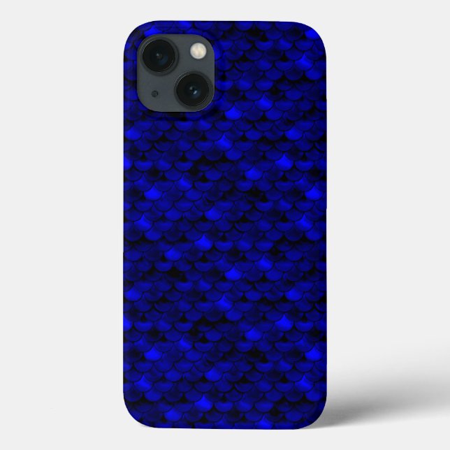 Falln Dark Blue Mermaid Scales Case-Mate iPhone Hülle (Rückseite)