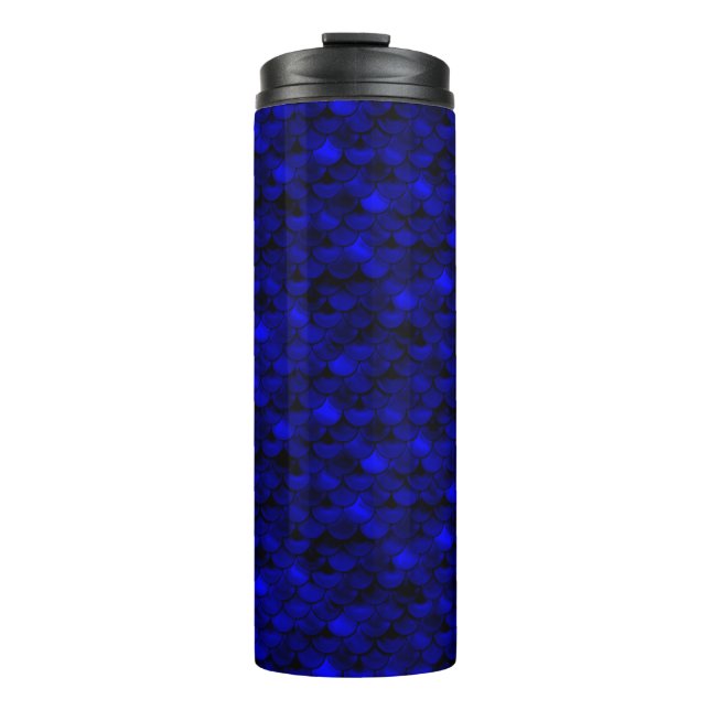 Falln Dark Blue Mermaid Scales Thermosbecher (Vorderseite)