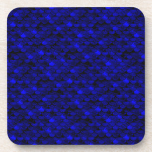 Falln Dark Blue Mermaid Scales Untersetzer