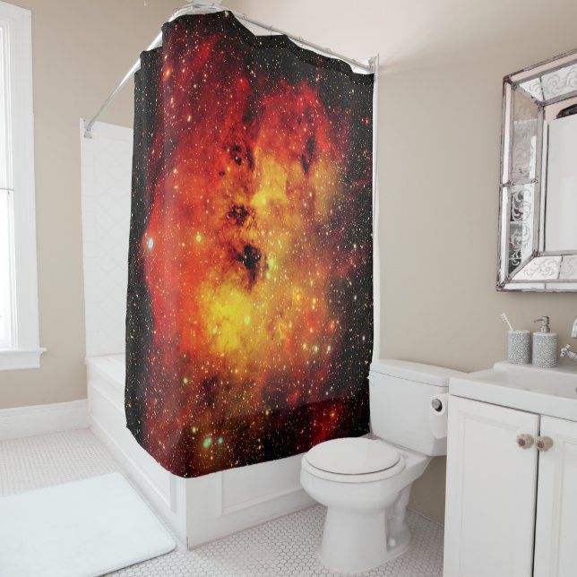 Falln Galaxy auf Feuer Duschvorhang (Beispiel)