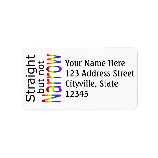 Falln gerade, aber nicht schmaler (schwarzer Text) Adressaufkleber (Vorne)