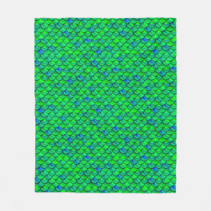 Falln Green Blue Scales Fleecedecke
