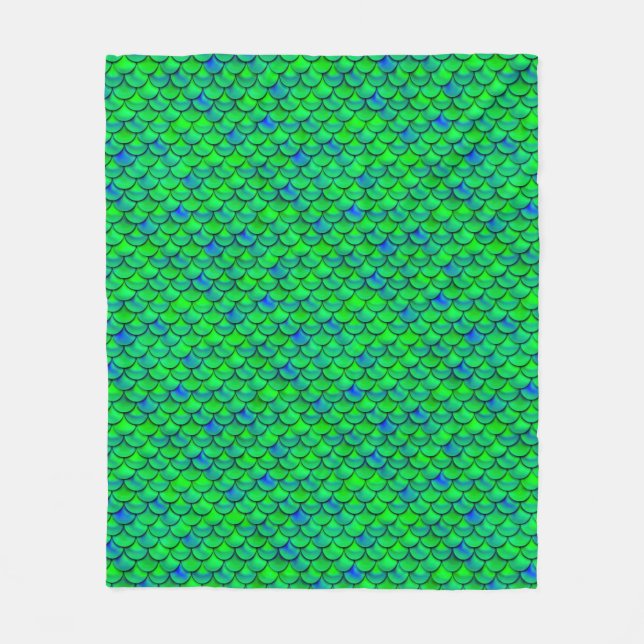 Falln Green Blue Scales Fleecedecke (Vorderseite)