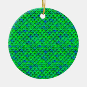 Falln Green Blue Scales Keramik Ornament