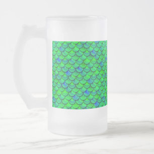 Falln Green Blue Scales Mattglas Bierglas