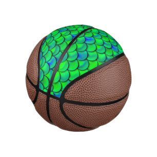 Falln Green Blue Scales Mini Basketball