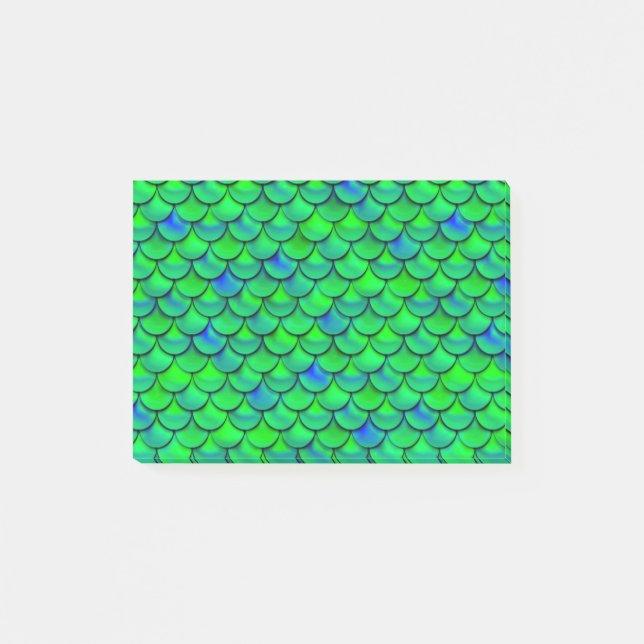 Falln Green Blue Scales Post-it Klebezettel (Vorderseite)